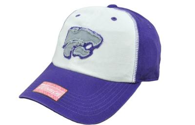 China JOINT Patch Applique Baseball Cap Woven Label On Visor Baseball Cap White And Purple Baseball Cap for sale