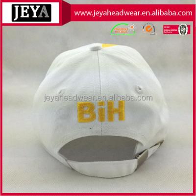 China BiH COMMON Yellow Baseball Cap Embroidery Yellow Blue White Screen Printed Hat Baseball Caps for sale