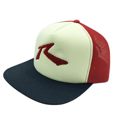 China JOINT Hat MANUFACTURER 5 Panel Mesh Trucker Baseball Snapback Hat With Rooster Logo for sale