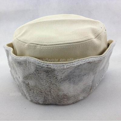 China Character Winter Headwear Faux Fur Thick Flat Surface Earflap Hat for sale