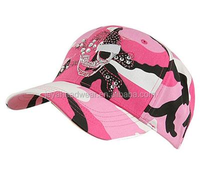 China 2014 COMMON Camouflage Pink Cotton Baseball Cap Hat Military Rhinestones Logo Style for sale