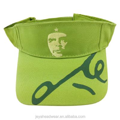 China COMMON Cheap Outdoor 100% Cotton Visor Embroidered Green Sun Protection Visor for sale