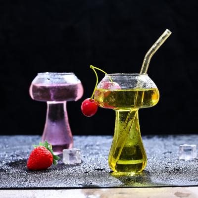 China High Borosilicate Glass Goblet Cups Gourmet Bar Red Wine Glass For Special Unique Shape Mushroom Mug Cocktail Cup for sale