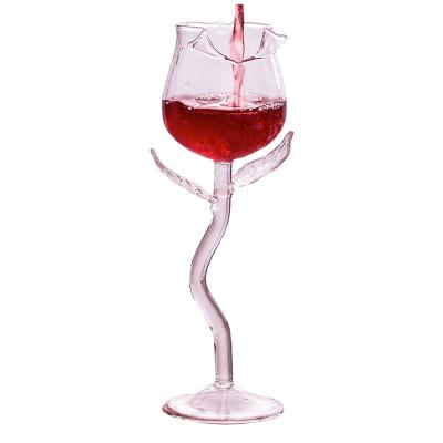 China Latest design factory supply beautiful newcomer goblet rose cups wine glass manufacturer for sale