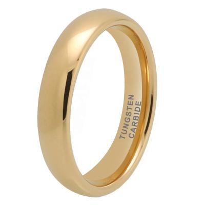 China CLASSIC 4mm Rose Gold Domed Polished Shiny Fashion Jewelry Finger Ring Dropshipping Tungsten Engagement Wedding band for women men for sale