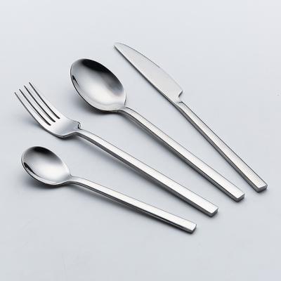 China Viable Stainless Steel Flatware Set Flatware Set Knife Fork Spoon Set Silver Cutlery for sale