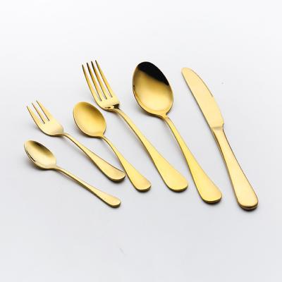 China Sustainable Customized Gold Cutlery Set With Logo Spoons Forks Knives Stainless Steel Gold Flatware Gold Cutlery for sale