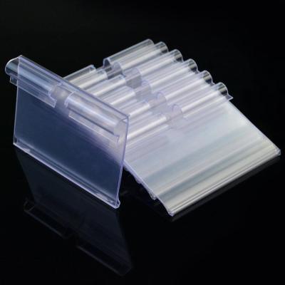 China PVC Flip Scan Transparent Shelf Plastic Modern Clip Shelf Talker Price Tag Data Strip Ticket Clear Acrylic Label Holder for sale