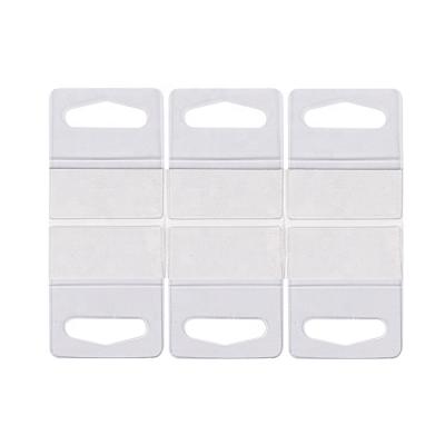 China Clear Round Hole Display Hanging Labels Eco-friendly For Retail Display Rack Hang Tabs Plastic Adhesive for sale