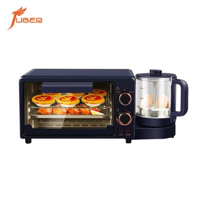 China Automatic Power Toaster Coffee Pot Oven Glass Frying Pan Office Automation Pay Set Accessories Machine 4-in-1 Breakfast Maker for sale