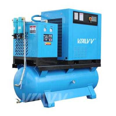 China Screw 7.5kw high pressure screw air-compressor 15kw 10hp combined AC inline screw air compressor with 11kw air dryer for sale