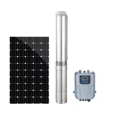 China Solar Agricultural Irrigation Water Pumping 750w 10m3/h Submersible Deep Well Pump 1.5inch DC110v for sale