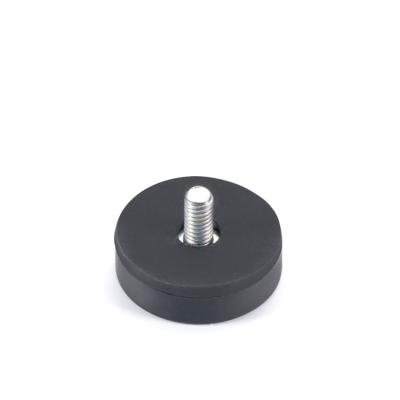 China Industrial Magnet Factory Wholesale Magnet Round Base Magnets With Rubber Coated D22*H6.5*L10.5-M4 for sale