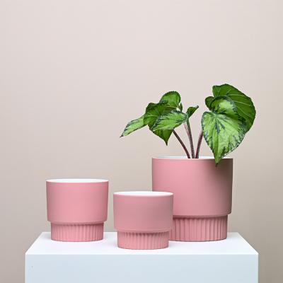 China Eco-friendly color outdoor matte porcelain cylinder decor balcony green plant succulent flower pot for sale