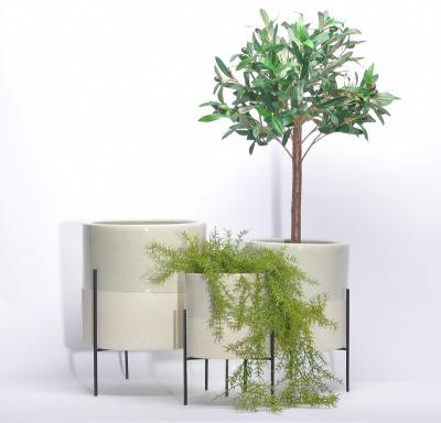 China Simply Nordic Popular Indoor Elegance Corner Large Commercial Ceramic Tree Planter Pot With Stand for sale