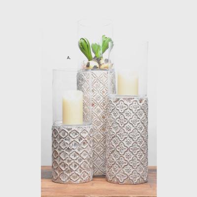 China Home decoration personalized diy candle making empty candle holders french cement classic candle holder for sale