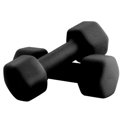 China Durable Exercise Workout Dumbbell Barbell Neoprene Dumbbell Hand Weight PU Anti-Slip Anti-rolling Dumbbell for sale