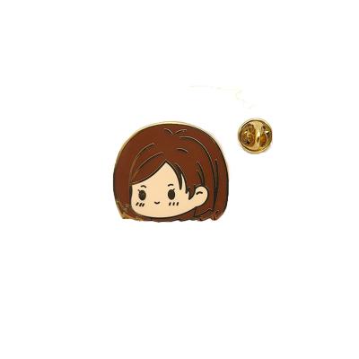 China China Wholesale Customized Japanese Anime Cute Head Logo Pins Metal Badges For Anime Fan for sale