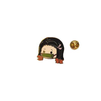 China China Custom Character Demon Slayer Anime Mini Logo Metal Pin Badges Main Lapel for sale