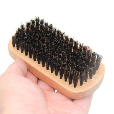 China Wooden Vent Beard Combs Beech Handle Boar Bristle Beard Comb Hair Brush Men's Beard Brush for sale