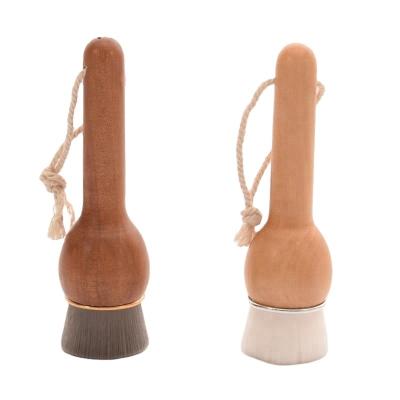 China New Wooden Handle Face Brush Facial Massager Cosmetic Cleansing Brush Make Up Brush Cleaner Face Massager for sale