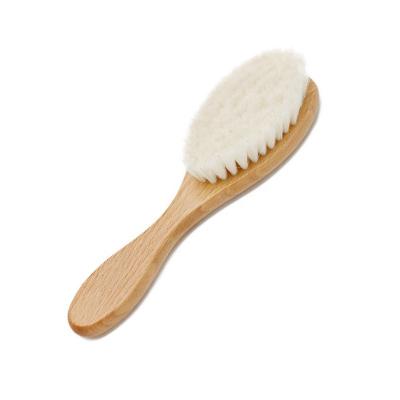 China All Natural Beech Handle Goat Wool Kids Bath Brush Small Size for sale