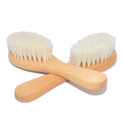 China All Natural Dry Skin Body Brush Baby Goat Hair Wooden Hair Brush Soft Handle SPA for sale