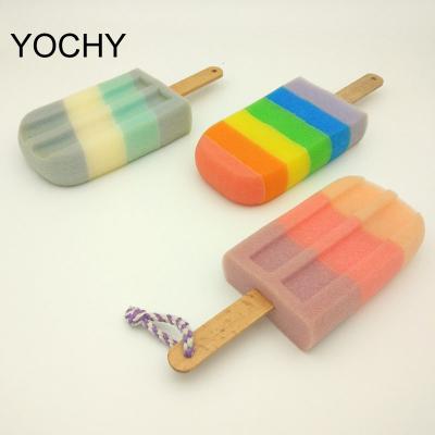 China Colorful Body Sponge Baby Bath Brushes Ice Cream Lollies Shape Brushes Body Bath Sponge for sale