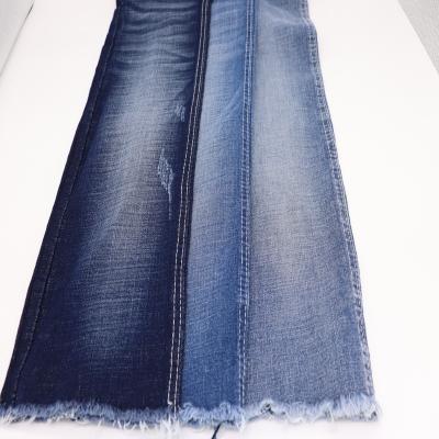 China Skin-friendly high standard customized high quality breathable 12 horizontal and vertical bamboo with high elasticity denim fabric jeans for sale