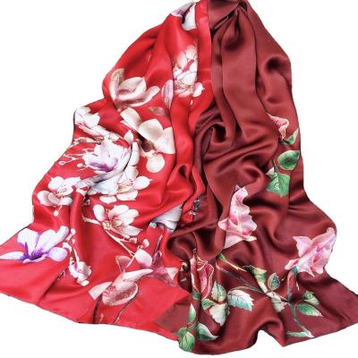 China Soft elegant luxury custom made small size can be brand women scarf 170*53cm lady ab pure silk face button towel for sale