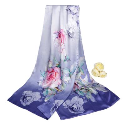 China Wholesale Luxury Elegant Soft Customized 2021 New Autumn Ladies Fashion Printed Design Luxury 50*200cm Silk Scarf for sale