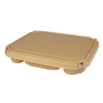 China BioPBS/Bamboo Compostable Food Grade Takeaway Lunch Box Bamboo Food Container With 6 Compartments for sale