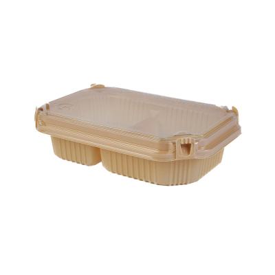 China BioPBS/Bamboo High Quality Eco-Friendly Bamboo Food Container With Pet Lid Food Grade Takeaway Lunch Box With Safe Locks for sale