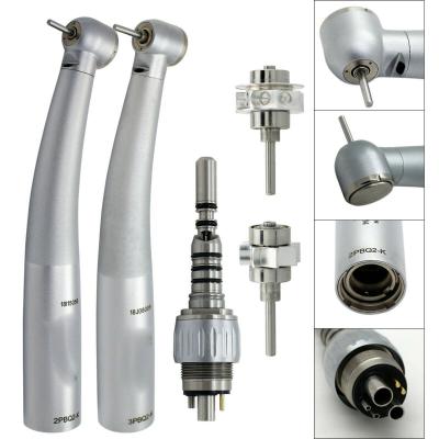 China LED Fiber Optic Air Turbine Charm Dental High Speed ​​Handpiece With Quick Coupling 6 Hole / Dental Push Button Airotor Drills for sale