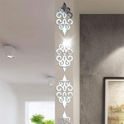 China Reused Hollow Mirror Wall Decals Acrylic Wall Stickers Art Murals Wall Decor Self Adhesive For Living Room Bedroom Door Ceiling Home Decor for sale