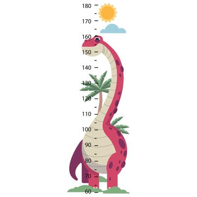 China Removable Waterproof+Eco-friendly Cartoon Dinosaur Height Measurement Wall Sticker Skin And Stick Growth Chart PVC Decals For Kids Nursery Bedroom Decor for sale