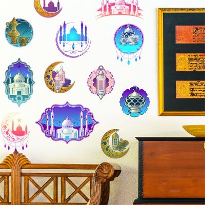 China Waterproof+Eco-friendly Ramadan Mubarak Window Clings Eid Mubarak Wall Stickers Party Supplies Decoration Moon and Star Decals for Ramadan Home Decor for sale