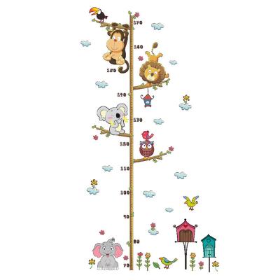 China Waterproof+Eco-friendly Animals Height Measure Wall Sticker Peel And Stick Size Chart Removable PVC Decals For Kids Nursery Bedroom Living Room Decor for sale