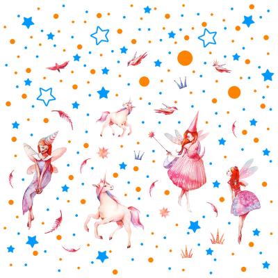 China Waterproof+Eco-friendly 638 Pcs Luminous Stickers Fairy Decal For Girls Room Decoration Glow In The Dark Stars For Kids Room Unicorn Room Stickers for sale