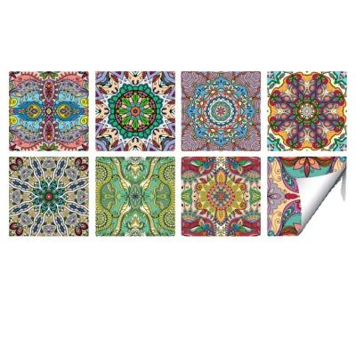 China 8 PCs Self Adhesive Sticker European Style PVC Tile Stickers For Bathroom Decor Kitchen Tile Adhesive Decal Tiles Wall Sticker Removable for sale