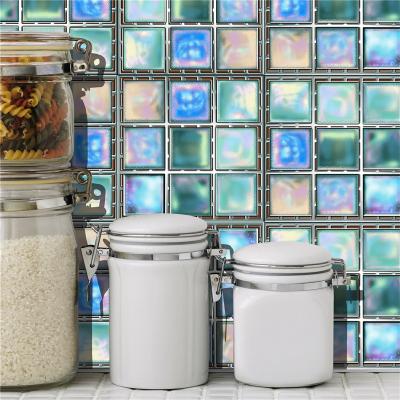 China Waterproof+Eco-friendly Bathroom Kitchen Wall Sticker Mosaic Tiles Heat Resistance Removable PVC Sticker Anti Oil Waterproof Self Adhesive PVC Wallpaper for sale