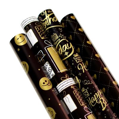 China Recycled Materials Hot Sales Customized High Grade Thickening Gift Wrapping Paper Hot Stamping Roll for sale