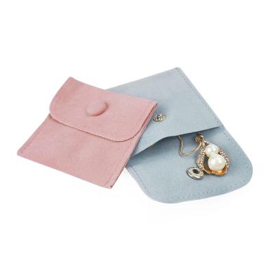 China Luxury High Quality Instant Multi-function Pink Blue Velvet Button Jewelry Pouch Jewelery Packaging Pouch for sale