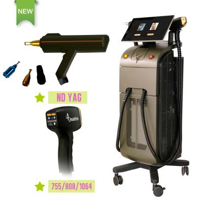 China Newest 2022 808nm Diode Laser Hair Removal Yag Tattoo Remover Machine for Depilation Facial Beauty Salon Equipment for sale