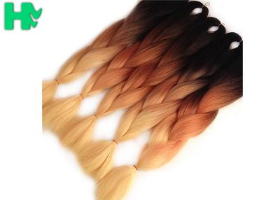 China Ombre Natural Synthetic Braided Hair Pieces Afro Wave Tangle Free for sale