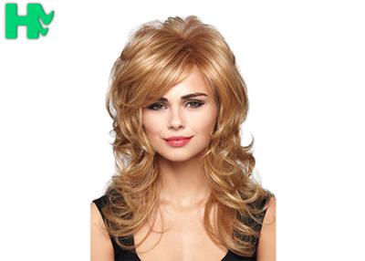 China Synthetic Long Ladies Synthetic Wigs Heat Resistant Fiber Dark Blonde Wigs for sale