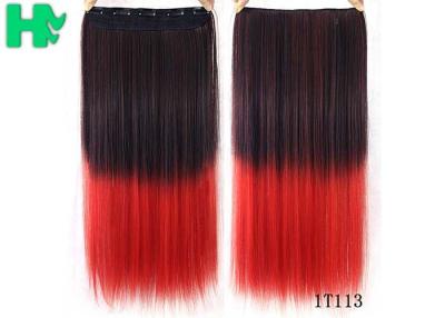 China High Temperature Fiber Red Synthetic Hair Extension Natural Curly for sale