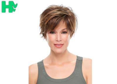 China Kanekalon Fiber Short Synthetic Wigs Straight , Short Bob Hair Wigs for sale