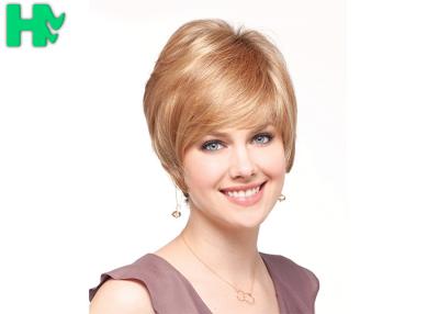 China Blonde Color Synthetic Hair Wigs , Professiona 8 Inch Straight Hair Wig for sale