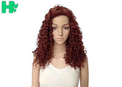 China Deluxe Kinky Curly Long Synthetic Wigs , 18 Inches Natural Synthetic Wig for sale